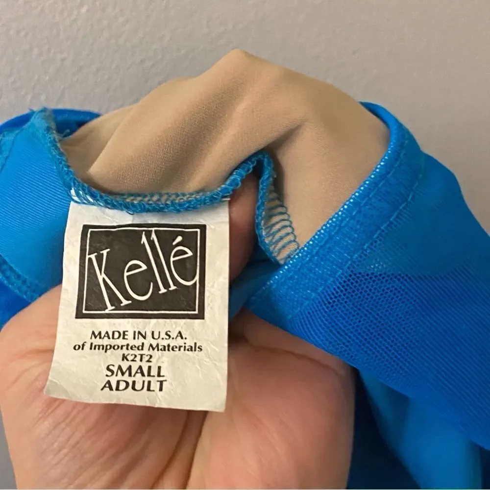 Kelle dance costume aqua blue 2 piece pants NEW SUITS YOU LEOTARD 5349 SA